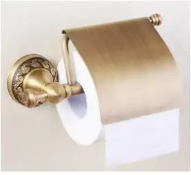 paper holder Античный бронзовый латунный резной набор аксессуаров для ванной комнаты, Товары для ванной комнаты, твердый латунный набор аксессуаров для ванной, вешалка для полотенец, держатель для бумаги - Цвет: paper holder