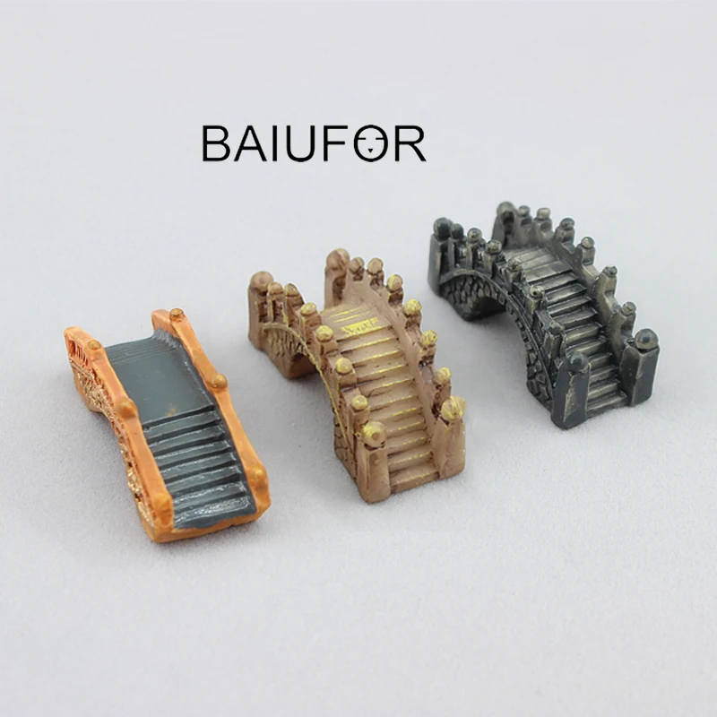 Фигурки BAIUFOR с каменным мостом миниатюрные полимерные ремесла сказочные садовые