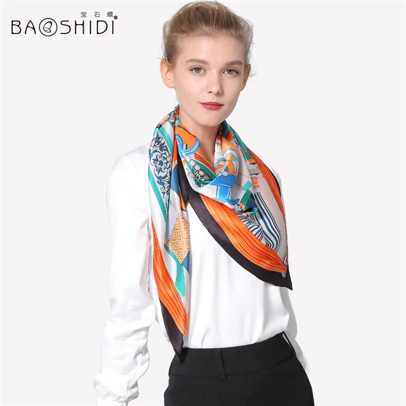 Шарф женский из 100% шелка модный модный|floral scarf|brand scarf womenfashion women |