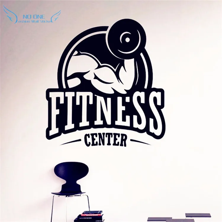 2016 Горячая Фитнес центр настенные виниловые наклейки в виде Фотообоев c