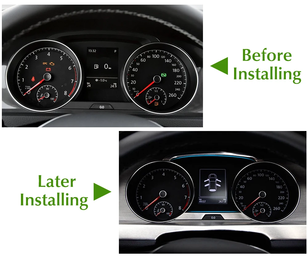 2 шт./компл. украшение приборной панели из нержавеющей стали для Volkswagen VW Golf 7 VII MK7