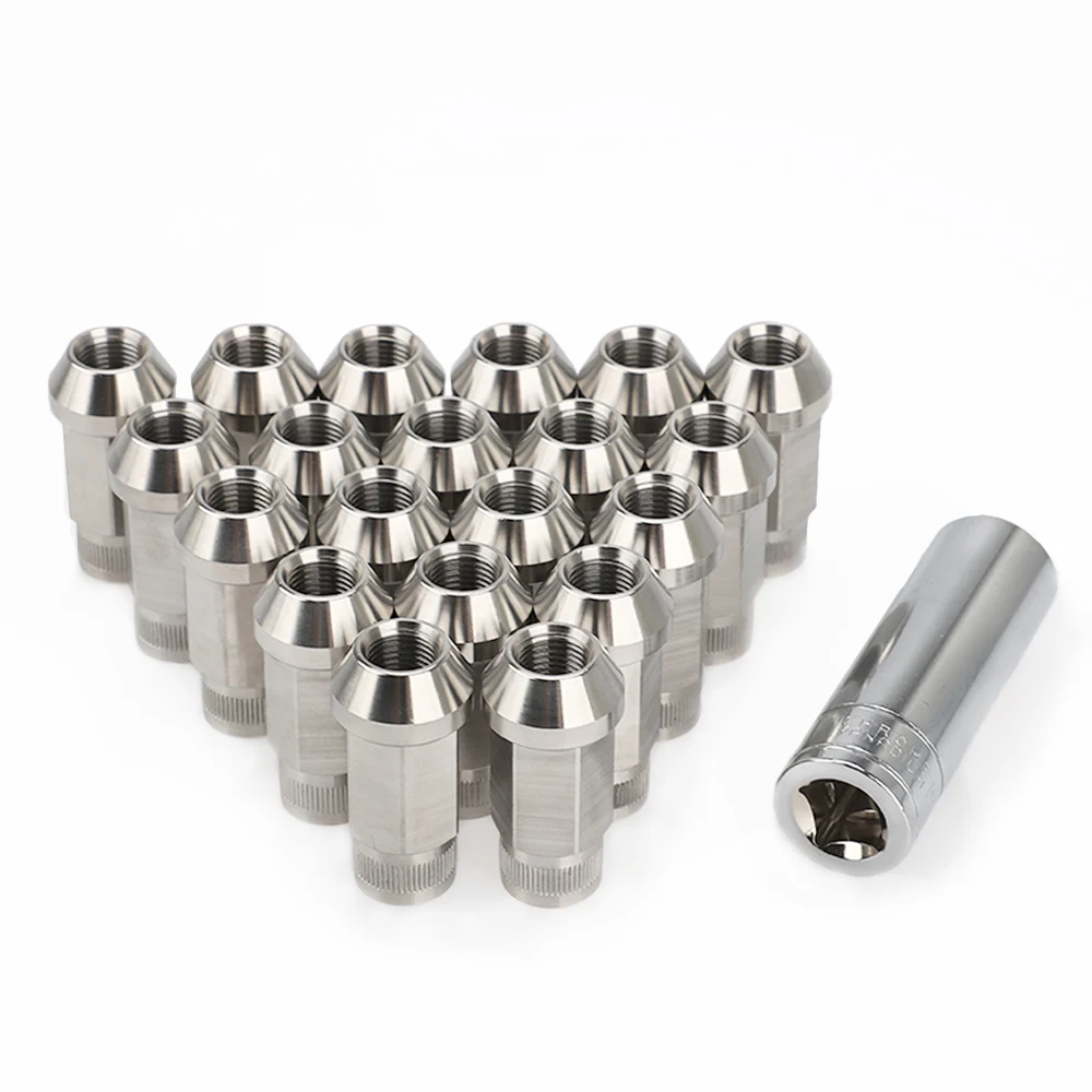 

20PCS Stainless Steel Lug Nuts M12x1.25 M12x1.5 M14x1.5 M14x2 Closed-end 50mm Wheel Nuts Bolts For Chevrolet Subaru Hyundai