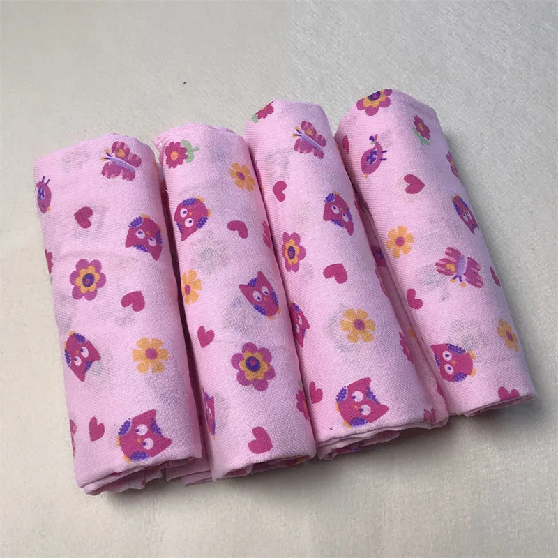 4pcs pink 4 шт./упак. марлевый подгузник 80*80 см хлопковые многоразовые подгузники мягкая пеленка получения муслин Одеяло тканевые подгузники, вставка для Полотенца - Цвет: 4pcs pink