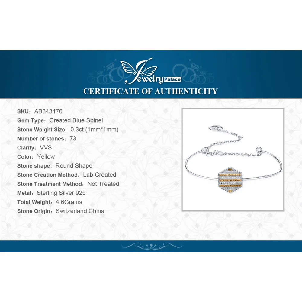 JewelryPalace шестиугольный сотовый создана оранжевая сапфировый кубический цирконий