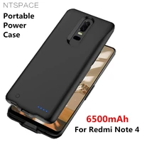 battery charger cases for xiaomi redmi note 4 battery case 6500mah power bank charging cover external battery powerbank case