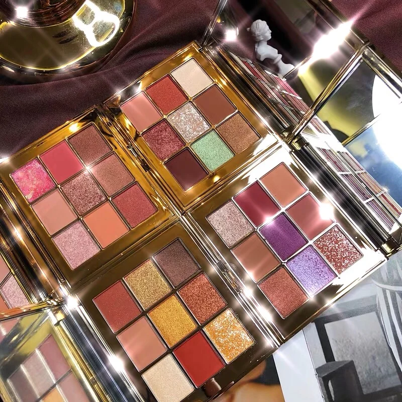 Фирменный Сияющий матовый макияж палитра 9 цветов блестящие прессованные тени