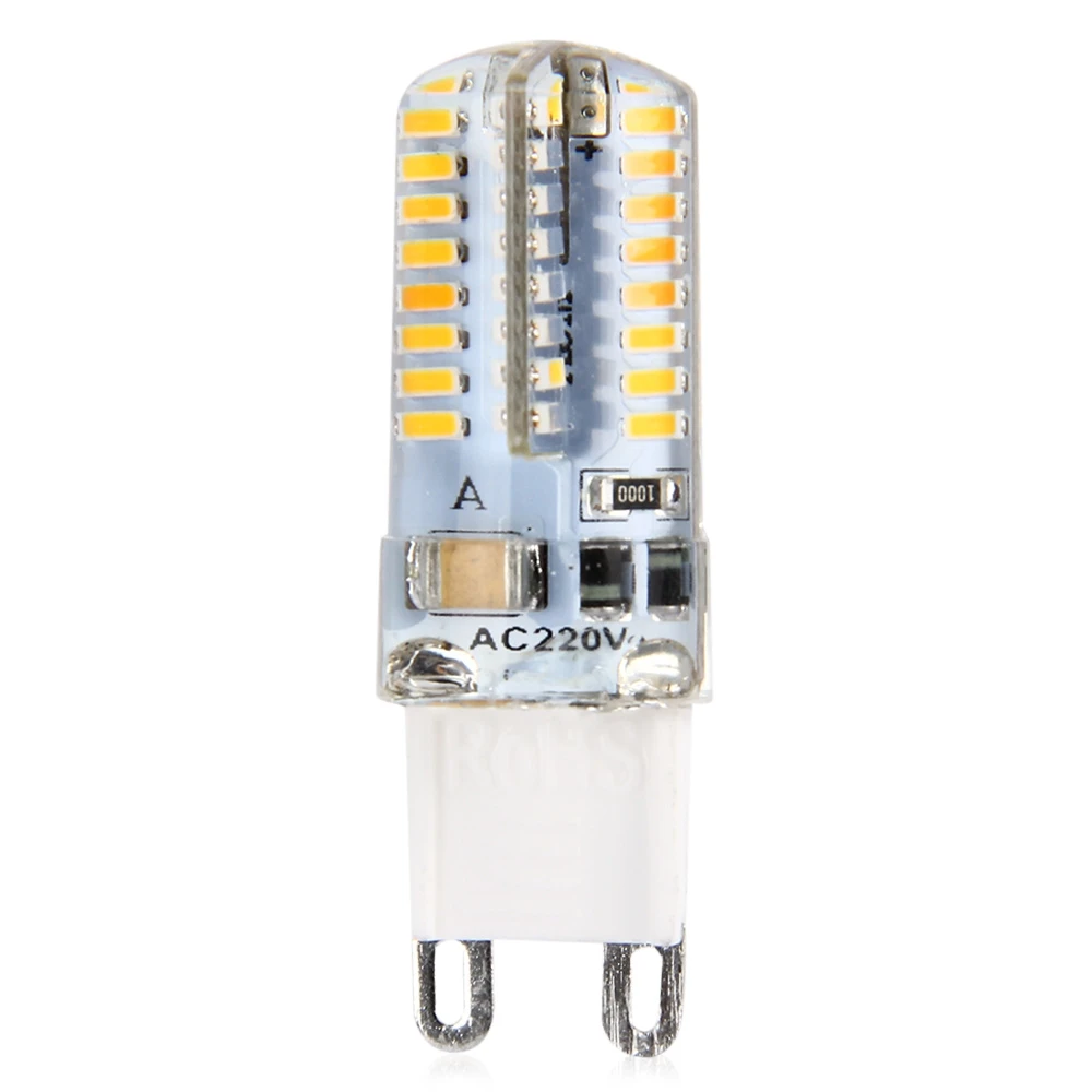 5 шт./лот Мини G9 Светодиодная лампа AC 220v 6W 64pcs Led SMD 3014 с силиконовым корпусом теплый