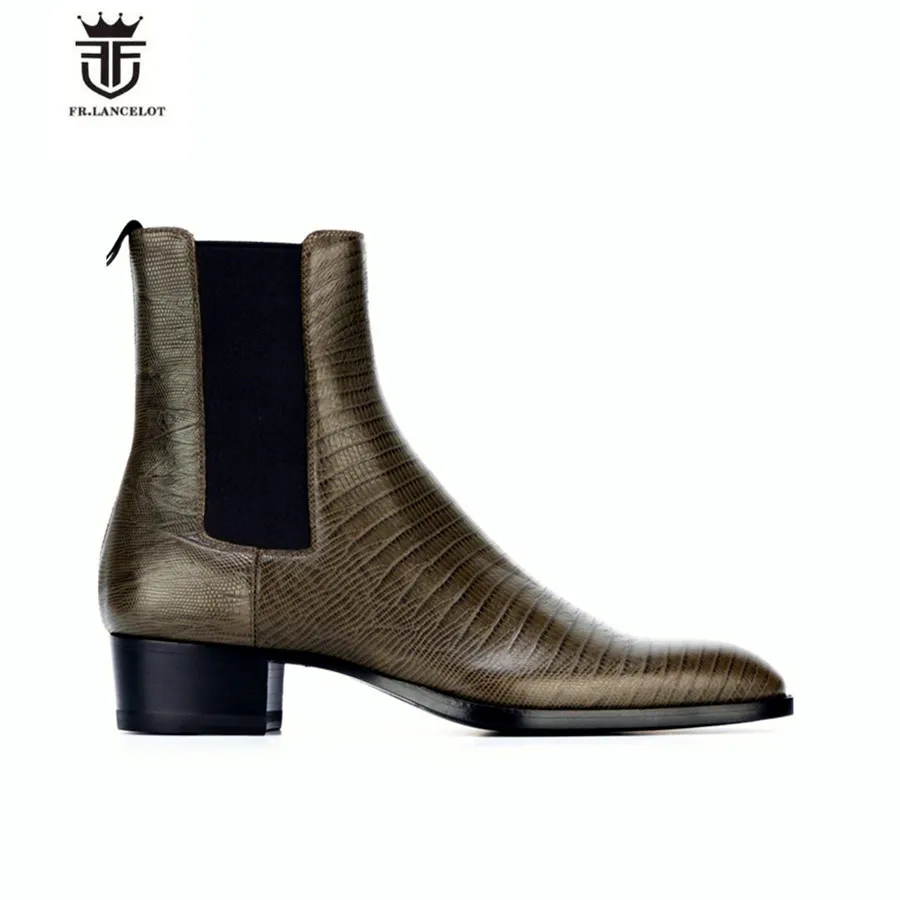 Европейские модные мужские ботинки ручной работы из натуральной кожи с высоким