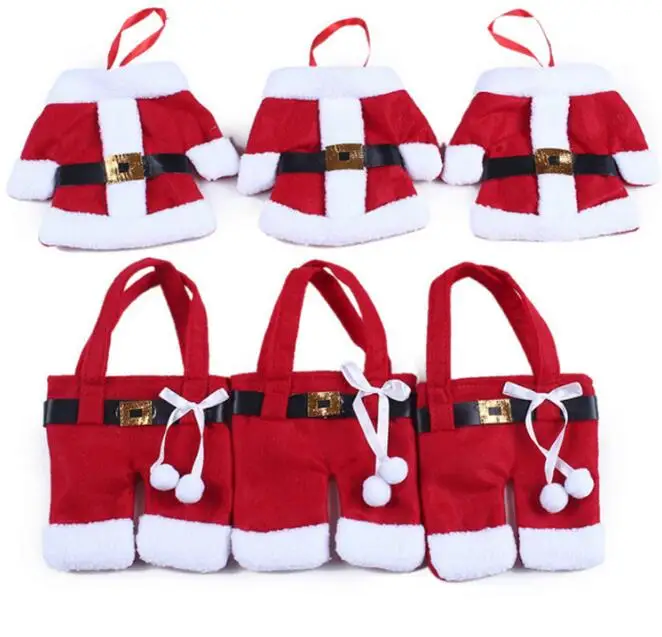 6 шт./лот Рождественская ткань + штаны мини чулки и подарочные держатели снежинки