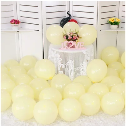Macaron light yellow 10 шт. 10 дюймов 2,2 г матовый воздушный шар "Конфетти" уплотненный латексный шарик для дня рождения воздушные шары Свадебный декор баллон события вечерние поставки - Цвет: Macaron light yellow