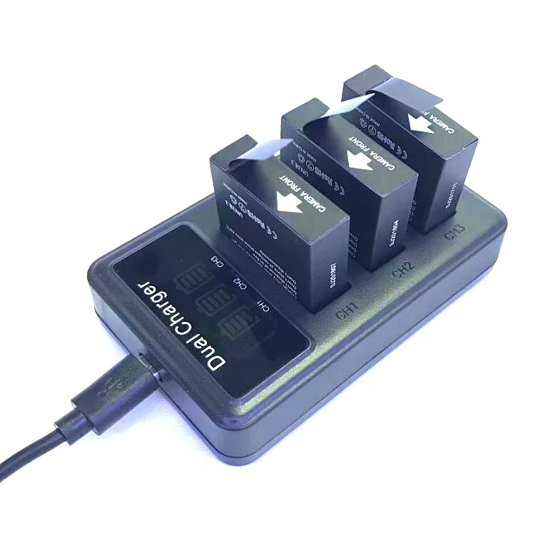 SJCAM 3 way USB 3 слота зарядное устройство lcd Dugl зарядное устройство для Sj6 Legend/Sj7 Star/Sj8 Pro Plus Аксессуары для воздушной экшн-камеры