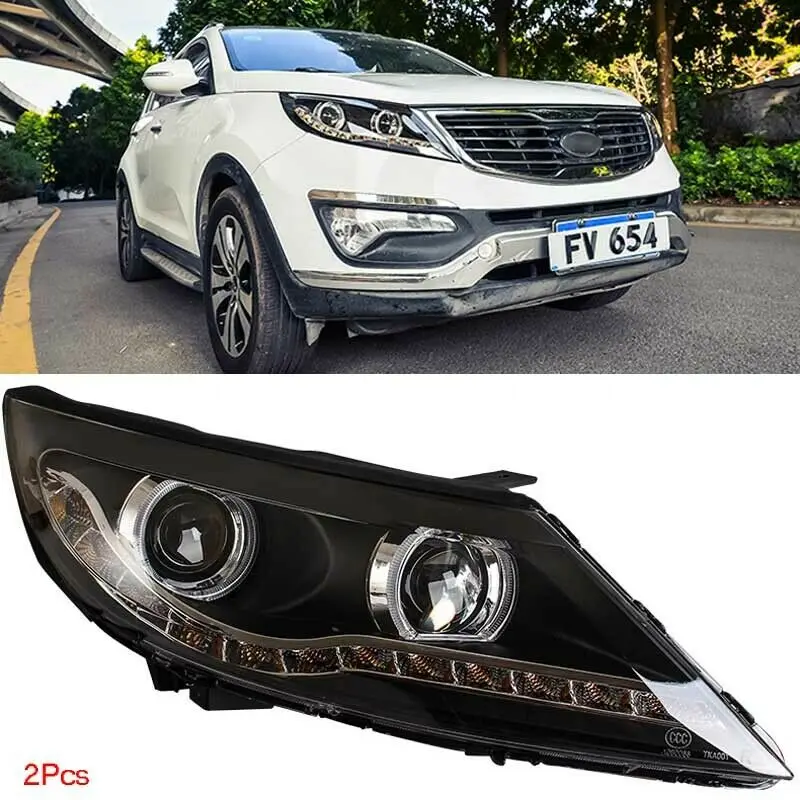 Динамический поворотный сигнал светодиодные фары DRLs линзы проектора Bi Xenon