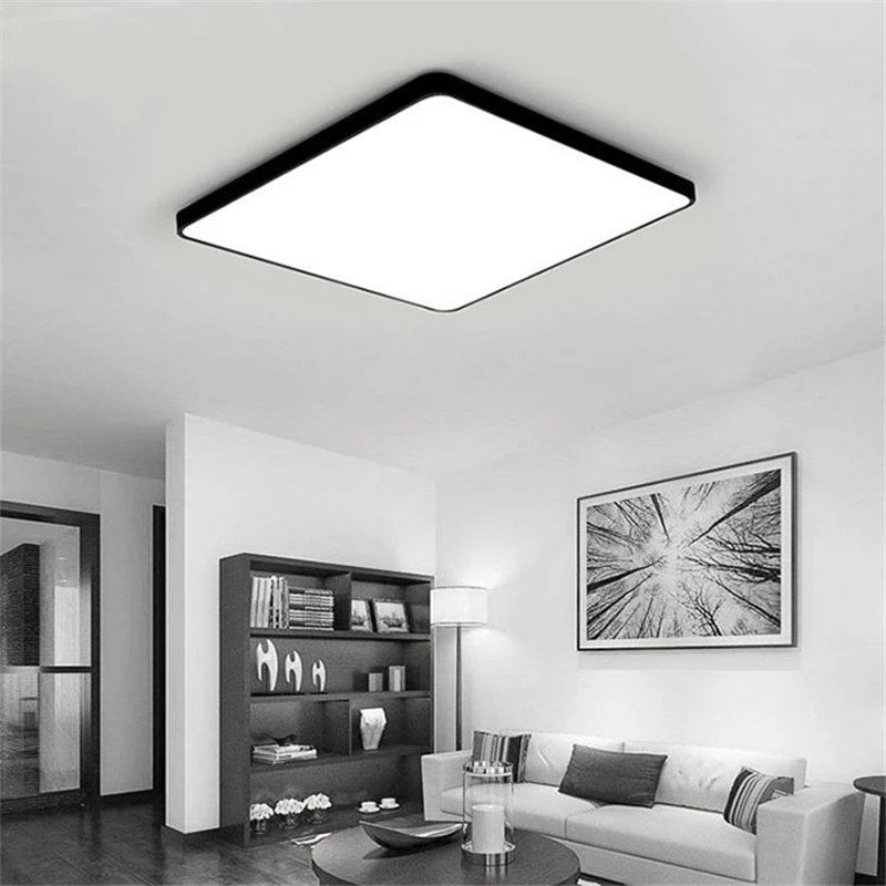 Moderno LED cuadrado luces de techo Ultra-delgada 5CM sala de Luminaria LED lámpara de techo para habitación dormitorio cocina restaurante Bar