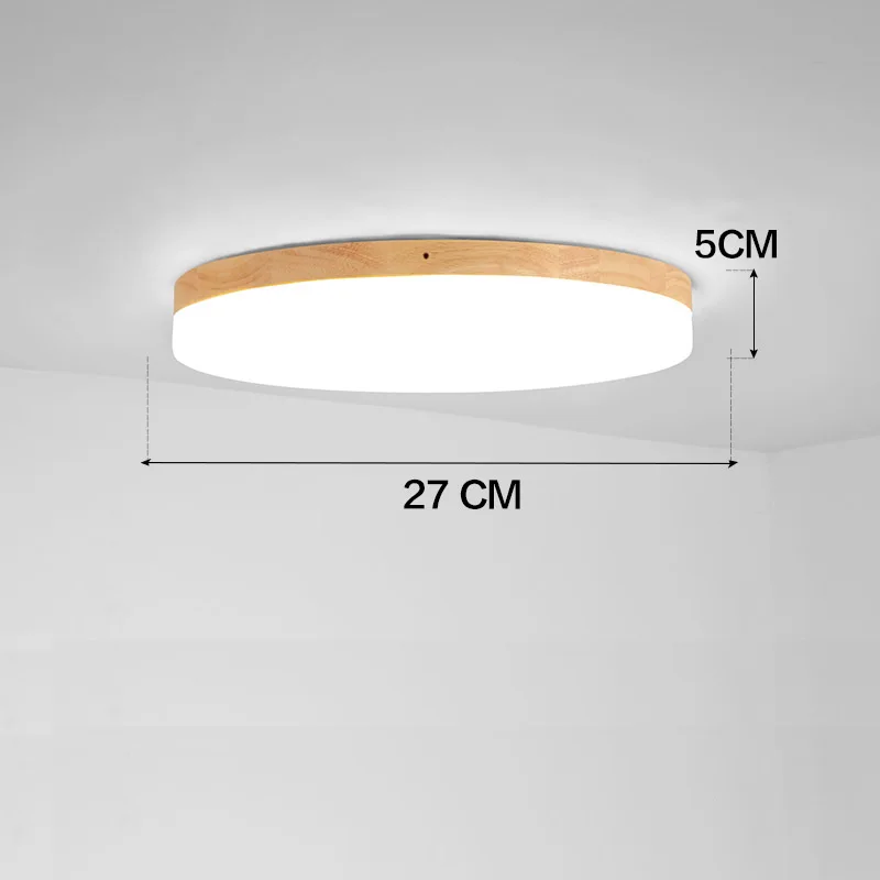 26cm15w led Скандинавский деревянный светодиодный потолочный светильник s Ультратонкий 5 см потолочный светильник для гостиной спальни потолочный светильник круглый/квадратный люстра потолочный светильник - Цвет корпуса: 26cm15w led
