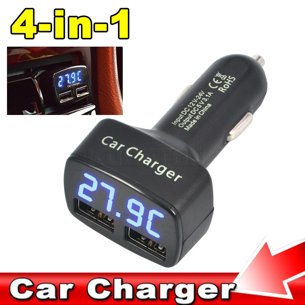 Автомобильное зарядное устройство kebidu с двумя usb-портами 5 в пост. Тока 3 1 а