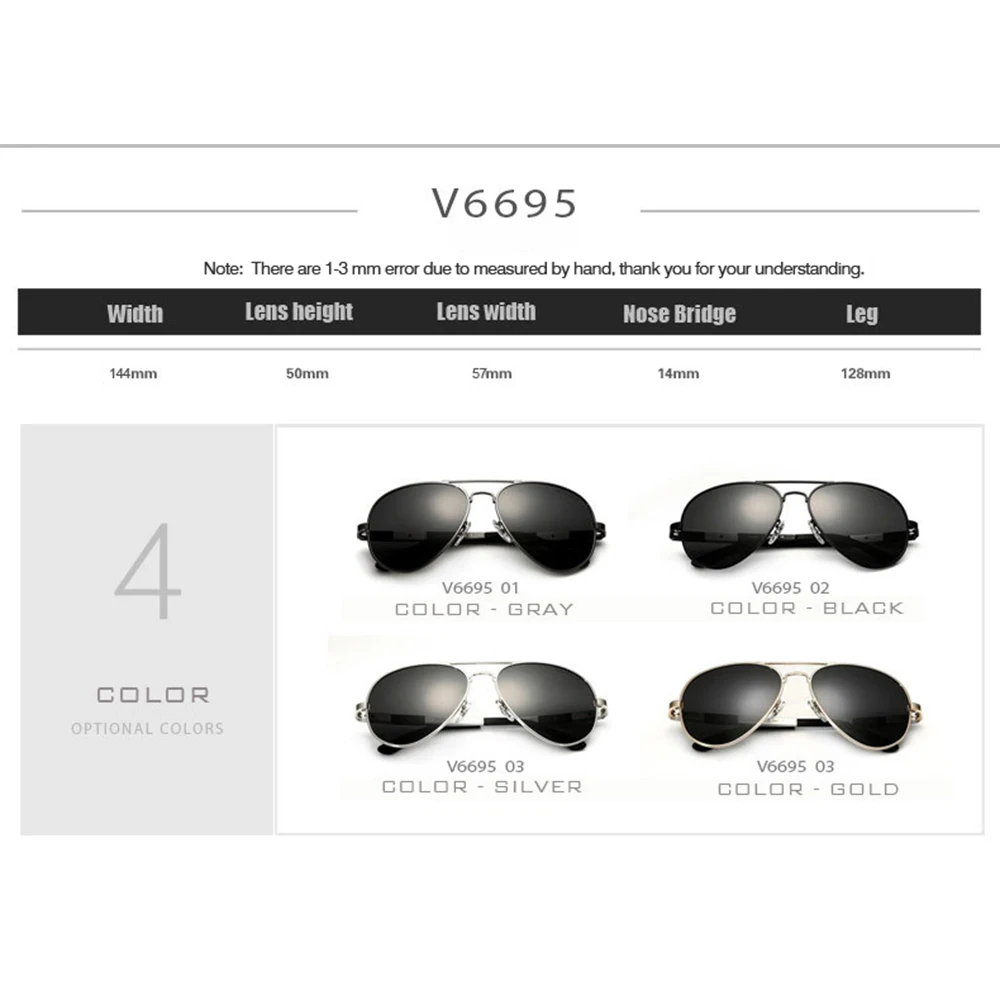 Eyewears Accessories 6695 Алюминиевые магний авиатор солнцезащитные мужские очки с