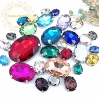 mix oval size 21 different colors glass sewing super quality glass crystal flatback rhinestones diyclothing 30pcs 8size