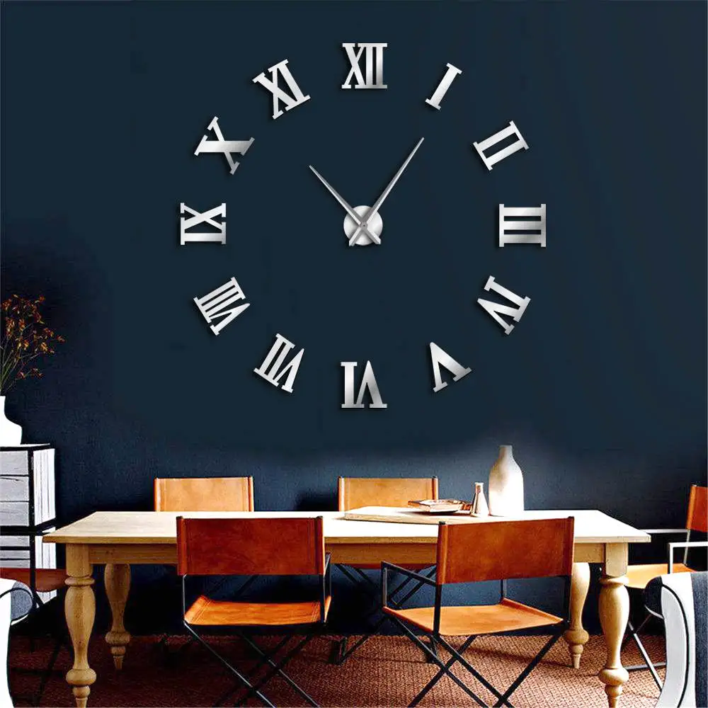 Современный дизайн DIY большие декоративные 3D настенные часы Reloj сравнению Adhesivo
