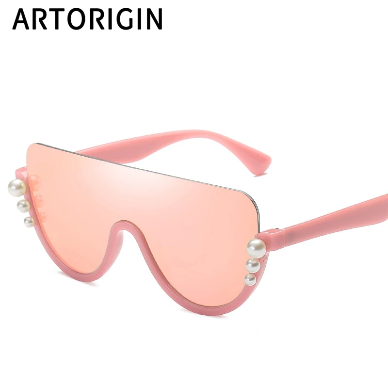 Vintage Women Sunglasses Brand Designer One Lens Half Frame Mirror Female Shades Pearl Sun Glasses Oculos | Аксессуары для одежды