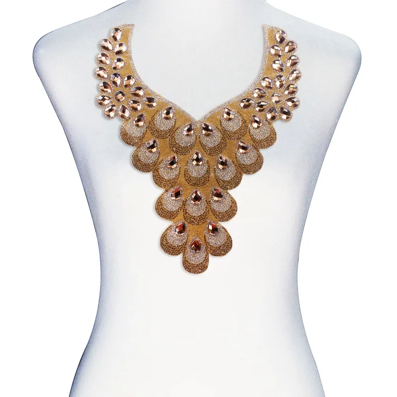 5 шт. дизайн перьев павлина кристалл исправление мотив стразы шеи воротник железо