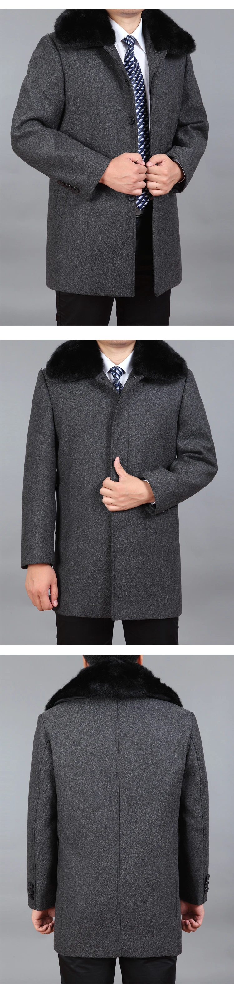 Mu Yuan Yang большой размер 3XL 4XL Зимние Повседневные шерстяные куртки для мужчин одежда мужские шерстяные куртки шерсть и смесь пальто