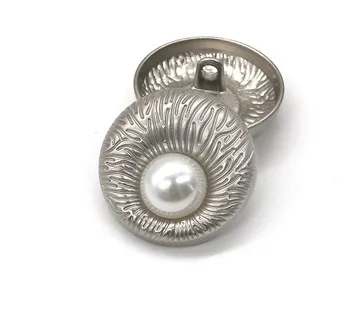 NO2 size 25mm Silver Новинка, 10 шт., модная высококачественная металлическая жемчужная куртка с пуговицами, свитер, пуговицы, аксессуары, 25 мм - Цвет: NO2 size 25mm Silver