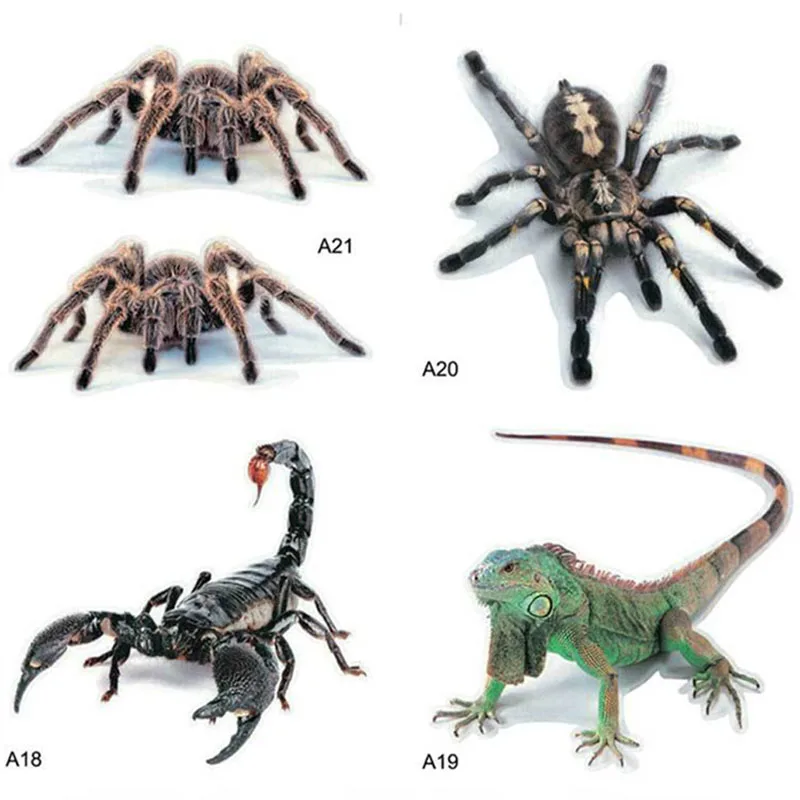 Стикеры и наклейки в виде паука для автомобиля яркие животные ящерица скорпиона