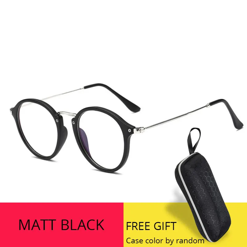 Matt Black Женский синий светильник, блокирующие компьютерные очки для мужчин, прозрачные очки с защитой от синего излучения, игровые круглые модные оправы для очков - Цвет оправы: Matt Black
