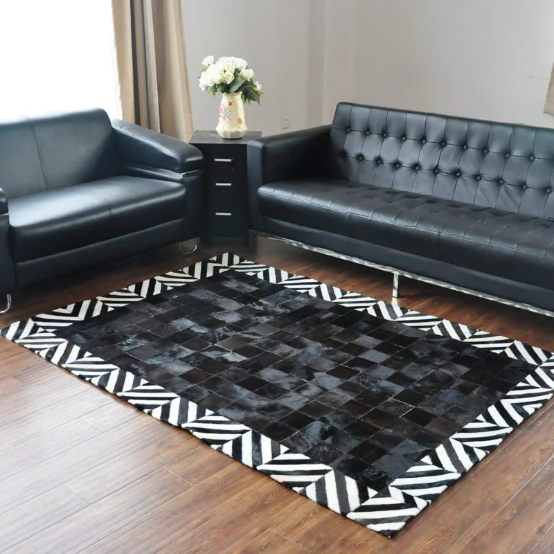 

free Beauty 100% natural genuine cow leather customized rug