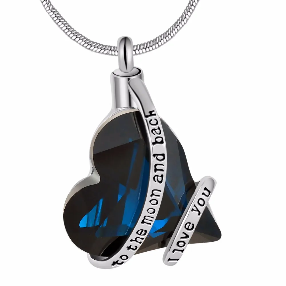 I love you to the moon and back memorial cremation jewelry модное ожерелье с подвеской золы урна змеиная