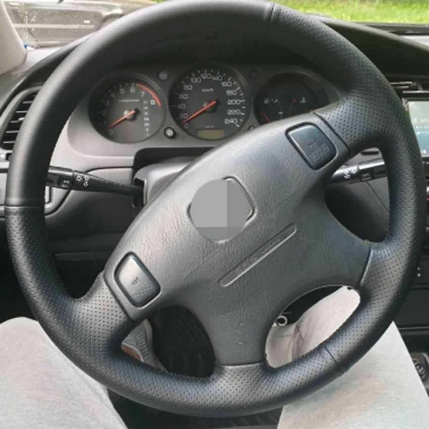 Черный чехол на руль из искусственной кожи для Honda CRV CR-V 1997-2001 Accord 6 1998-2002 Odyssey 1998-2001 Prelude