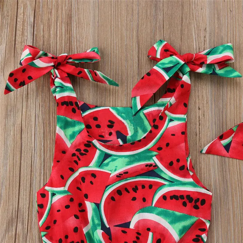 Комплект из 2 предметов боди без рукавов для маленьких девочек с принтом арбуза