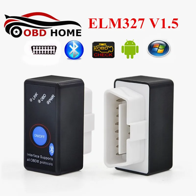 Автоматический сканер OBD2 ELM327 V1.5 с выключателем питания Супер Мини ELM 327 Bluetooth 25K80