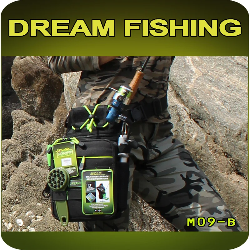 Многофункциональные сумки для рыболовных снастей DREAM FISHING 17*6*22 см + нагрудная