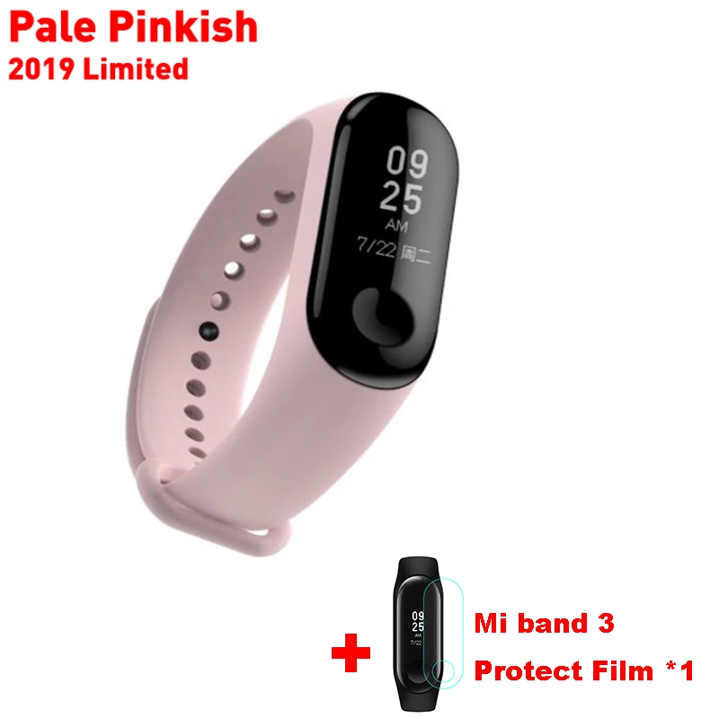 Pale Pinkish Mi band 3 силиконовый ремешок на запястье для оригинального Xiaomi mi Band 3 mi 3 умный сменный ремешок на запястье mi band 3 с защитой экрана - Цвет: Pale Pinkish