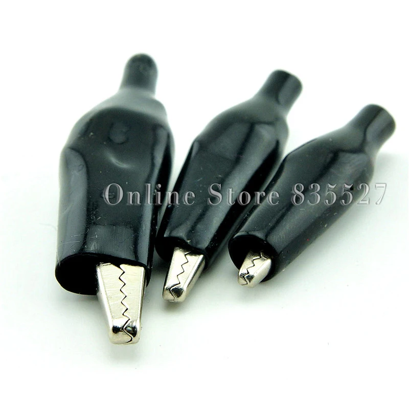 

100PCS/LOT Black large alligator clip sheath jacket clamp power clamp test clamp alligator clip Crocodile