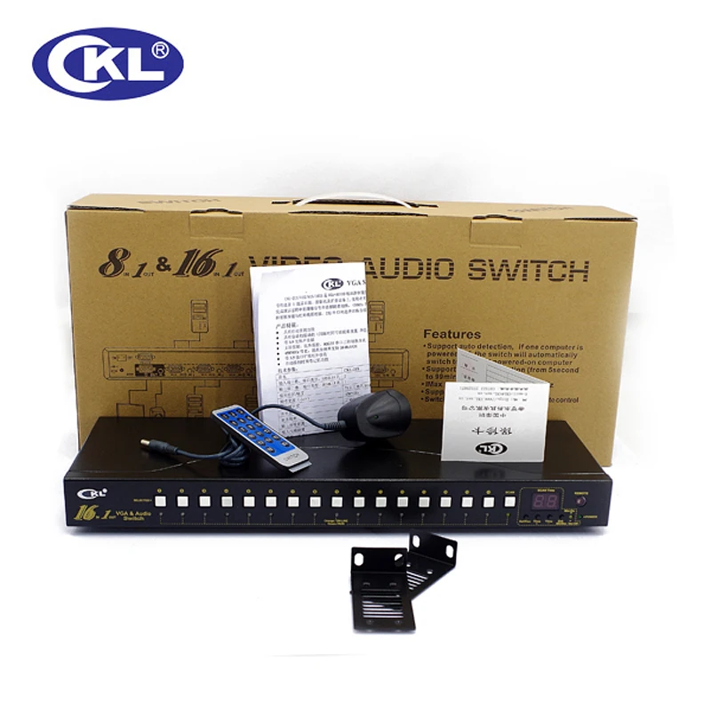 CKL-161S 16 портов Авто VGA аудио переключатель в 1 из ПК МОНИТОР стойки с ИК пульт