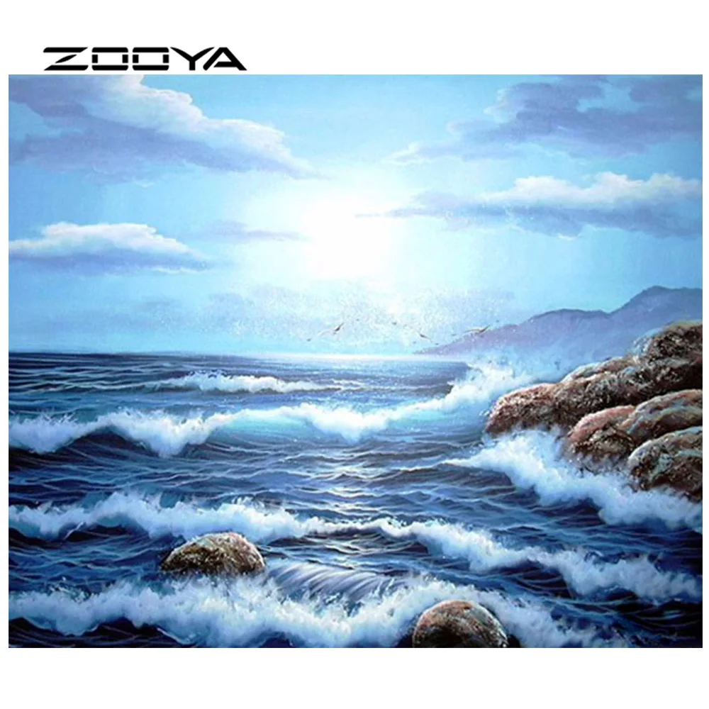 ZOOYA DIY Алмазная мозаика горный хрусталь картина с морским пейзажем картины из