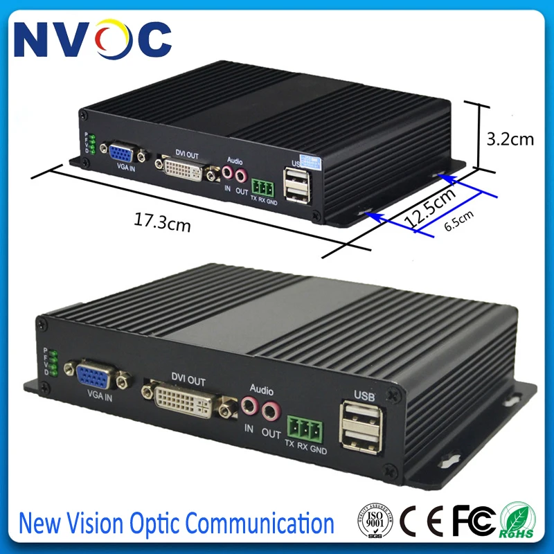 VGA KVM волоконно оптический конвертер USB мышь и клавиатура аудио удлинитель