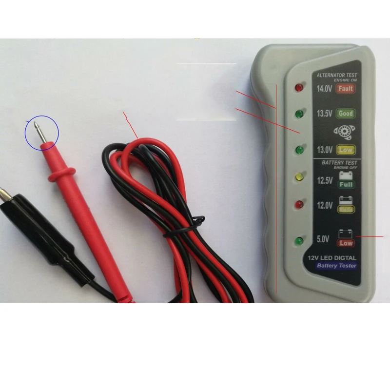 Автомобильный диагностический инструмент для аккумулятора автомобиля 12 В