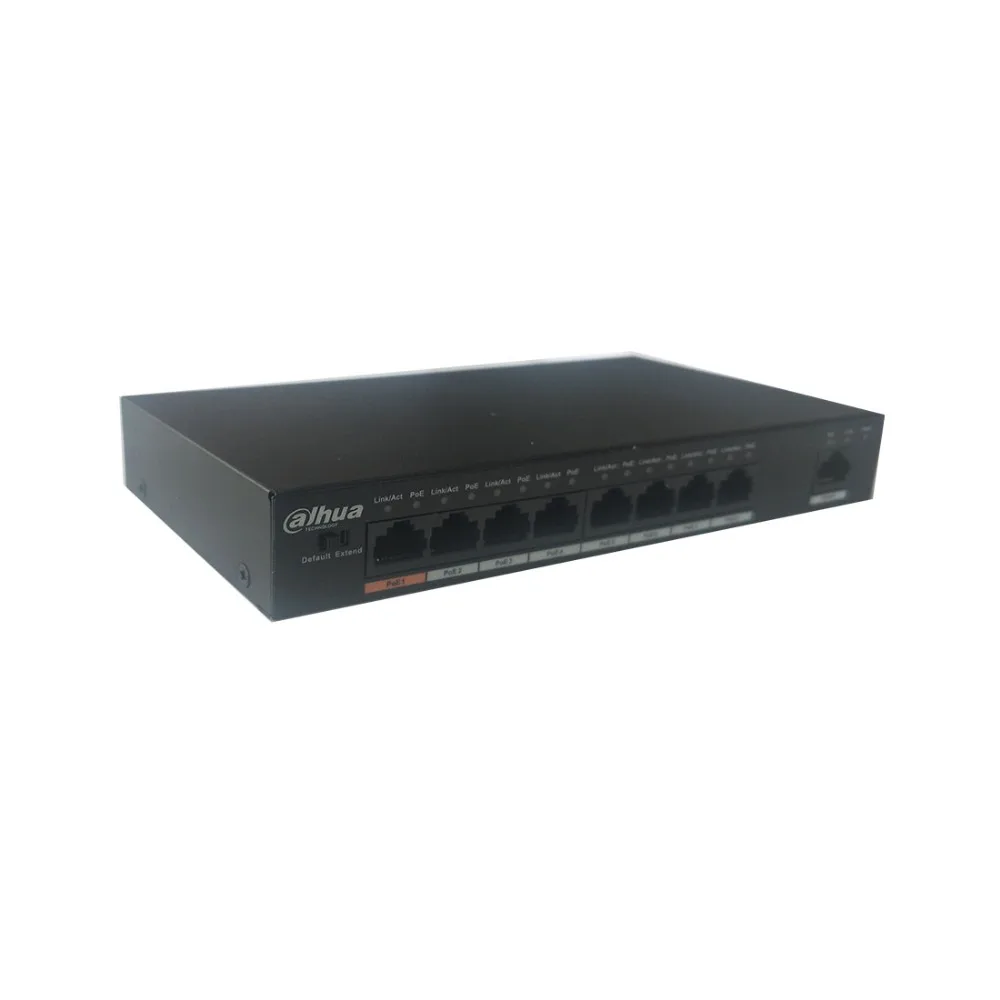 Dahua 8-портовый POE переключатель Φ IEEE802.3af IEEE802.3at Hi-PoE 1*10/100 Мбит/с 8*10/100 | Безопасность и