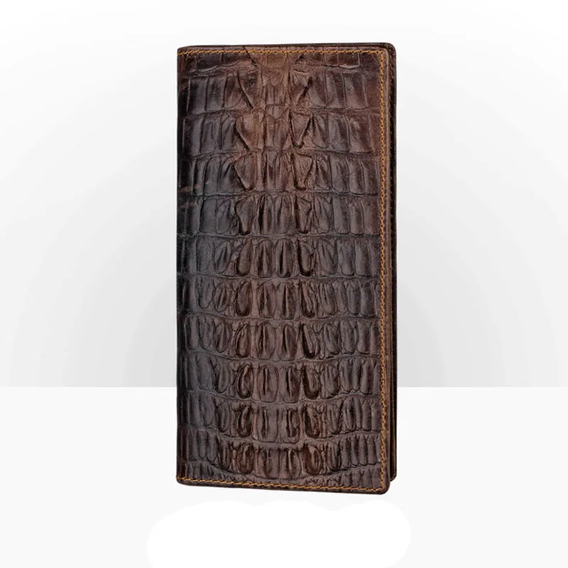 Alligator L Genmeo Новое кошелек из натуральной кожи, мужская, из бычьей кожи кошелек с отделением для карт из кожи аллигатора Мужской клатч сумка Bolsa Feminina - Цвет: Alligator L