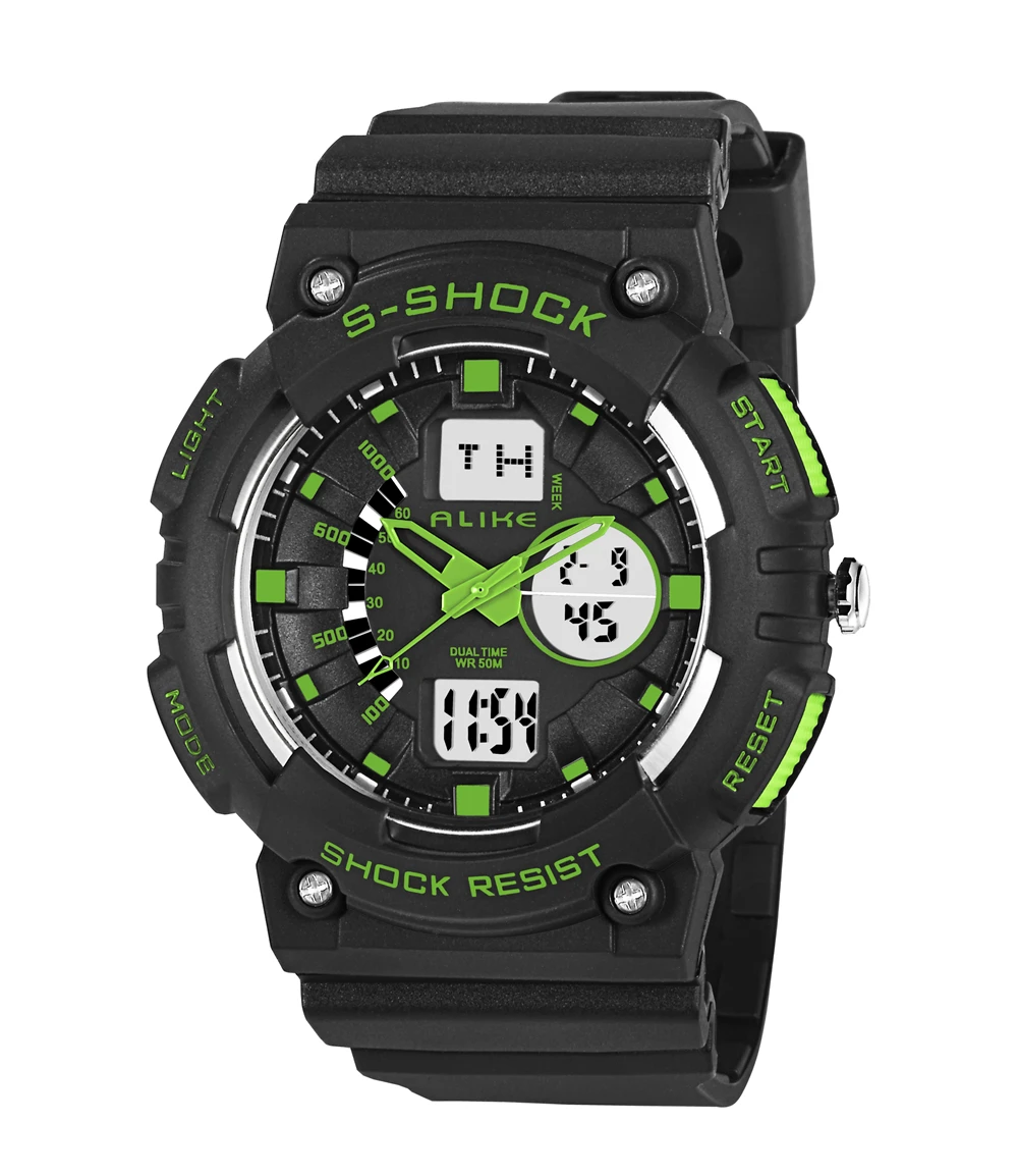 

2017 Luxury Brand Men Military Sports Waterproof Watch LED dual time digital Wristwatches rubber strap relogio masculino
