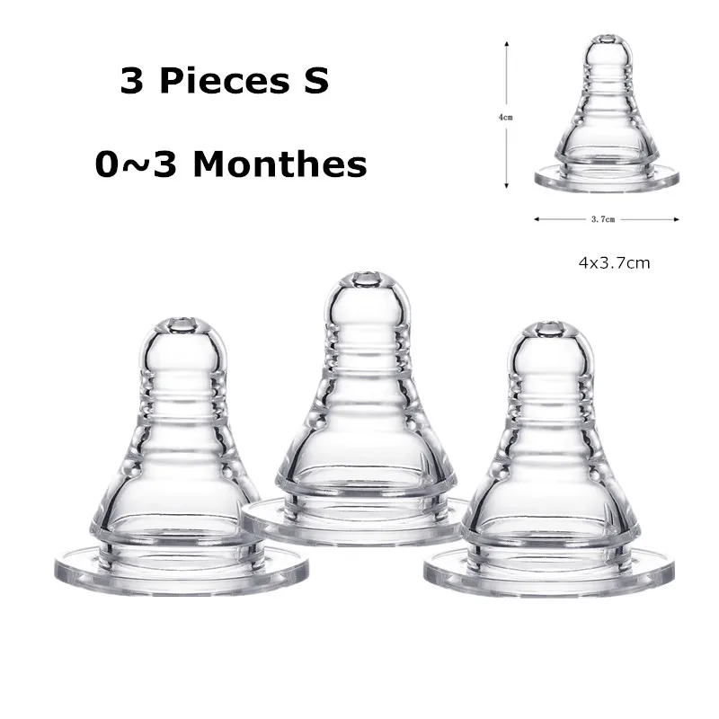 3 pcs S 3 шт./компл. ЛСР Замена соска для молочная бутылочка для кормления с Стандартный Размеры соски-пустышки, Размеры S/M/L Размеры - Цвет: 3 pcs S