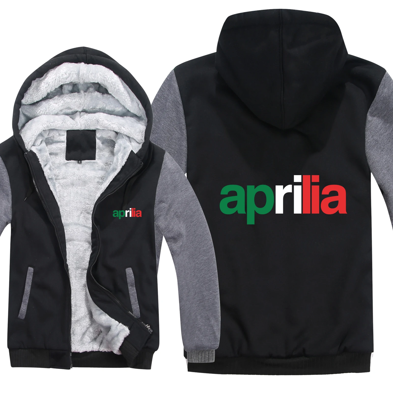 Aprilia мотоциклетная толстовка Мужская на молнии флисовая утепленная одежда для
