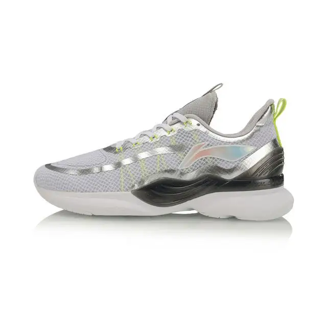 Li-Ning/мужские кроссовки CRAZYRUN X Cushoin; спортивная обувь с подкладкой для фитнеса; Прочные кроссовки; ARHP081 SJAS19 - Цвет: Серебристый