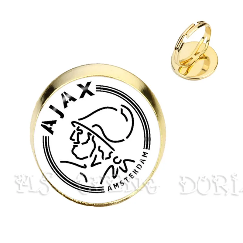 12 Футбольный клуб 16 мм стекло кольца с кабошоном Ajax футбольные лиги логотип футбольный Клубное кольцо для фанатов подарок - Цвет основного камня: 12