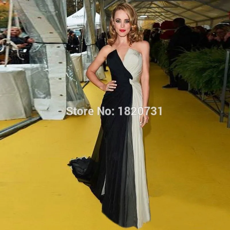 

New Sexy vestidos de festa Front Split Chiffon Evening Gowns 2020 Cheap Black and White Long Evening Dress Prom Formal Gowns