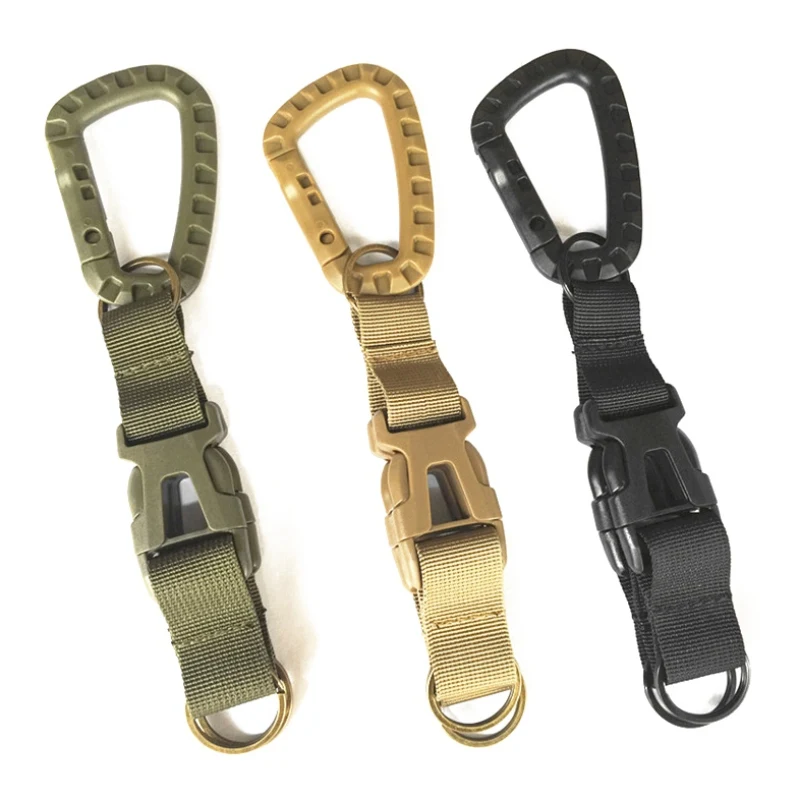 

Outdoor climbing sports keychain carabiner molle webbing multi tool high quality 3colors special service belt hook