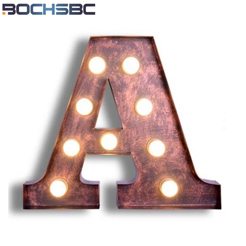 BOCHSBC металлический светильник с буквой A винтажный Лофт промышленный логотип